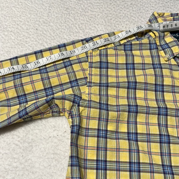 Ralph Lauren Boys L/S Yellow and Blue Checked Button-Up, EUC, Size Medium - Picture 6 of 8